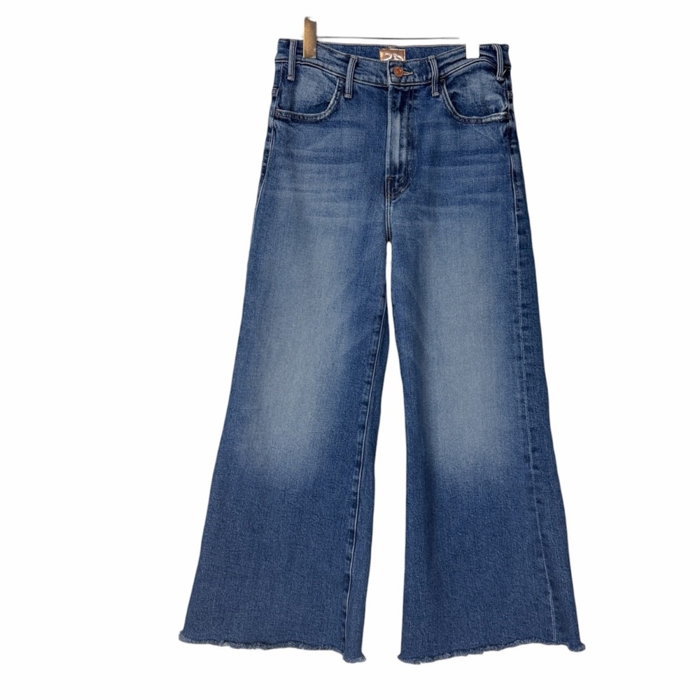 Mother Hustler Roller Ankle Fray High Rise Crop Jeans Women’s Size 28 Blue Wash